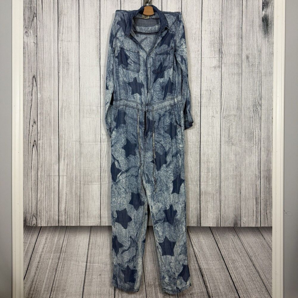 Women's Green Tie-Dye Star Jumpsuit